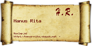 Hanus Rita névjegykártya